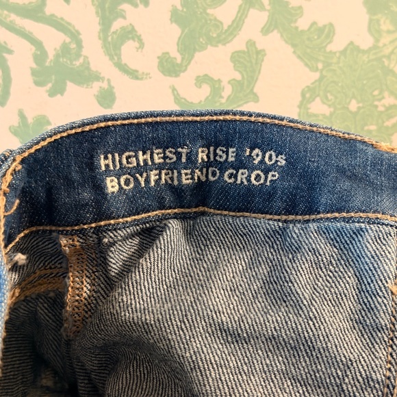 American Eagle Women’s Highest Rise 90’s Boyfriend Crop Denim, Dark Wash, 8R - Picture 5 of 9